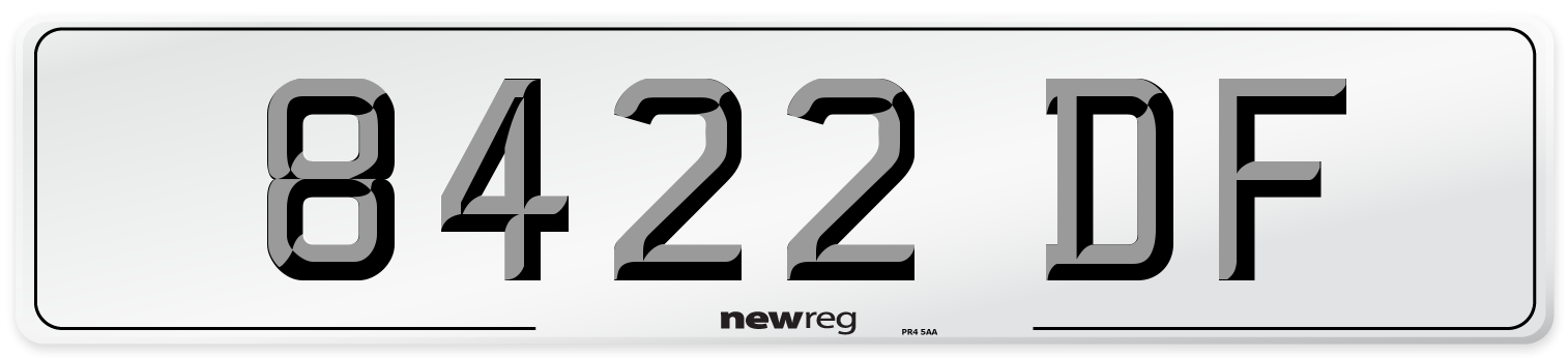 8422 DF Number Plate from New Reg